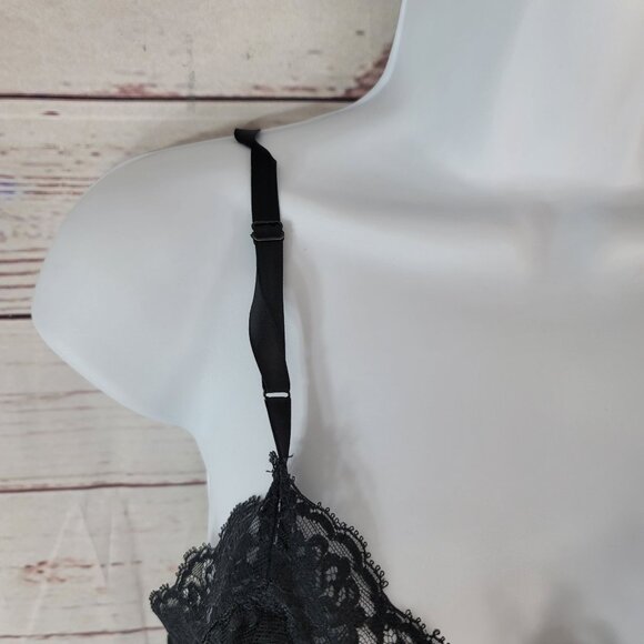 Vanity Fair Nylon Slip Black Size 34 Nightie Chemise Lace Adj Tricot USA VTG - Picture 5 of 9